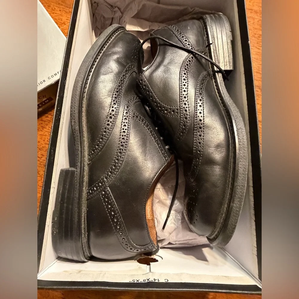 Florsheim Mortimer Black Leather lace up wingtip‎ Men's Brogues shoes 10.5 wide